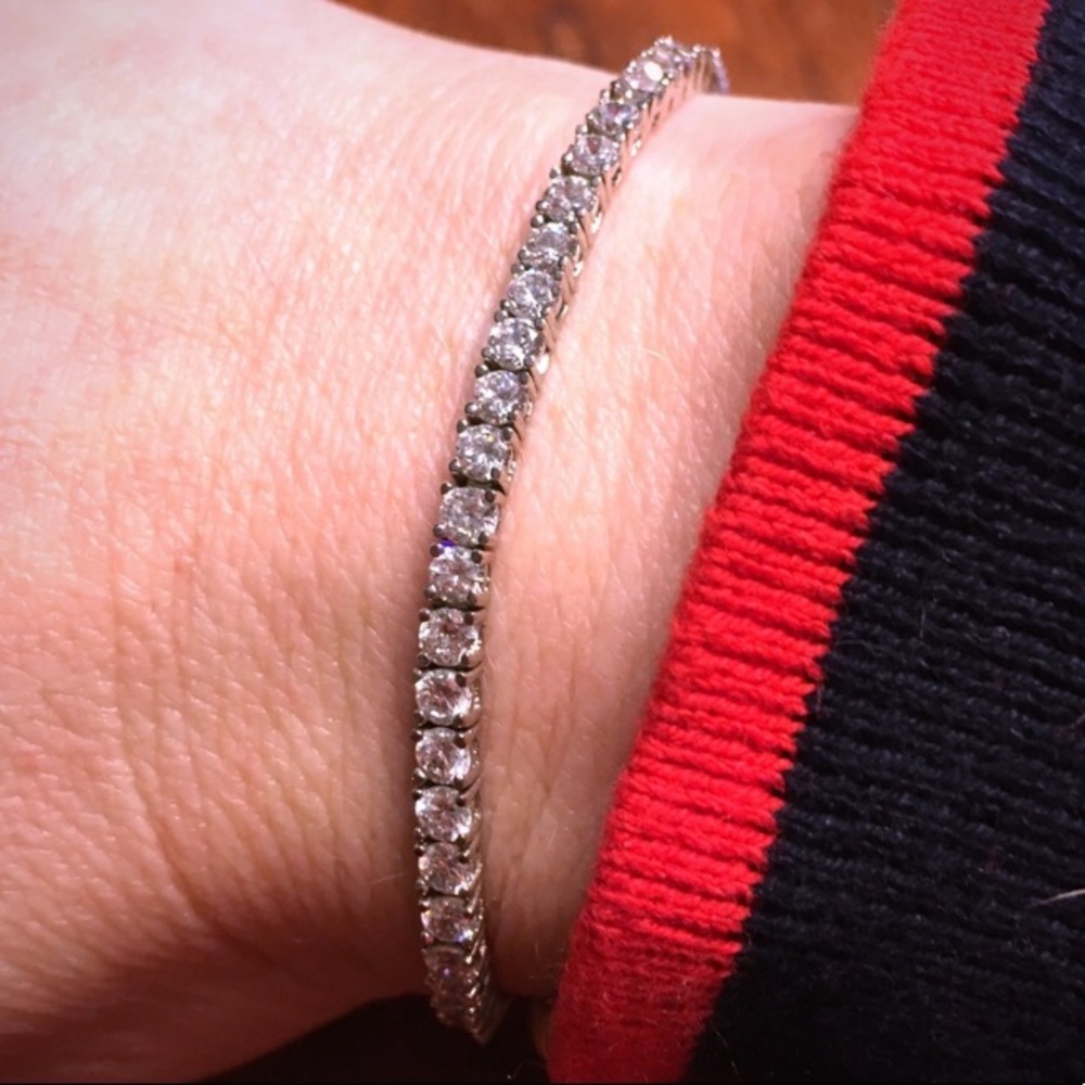 Nordstrom sterling silver CZ tennis bracelet, EUC